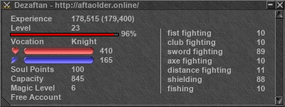 Signature for player Dezaftan