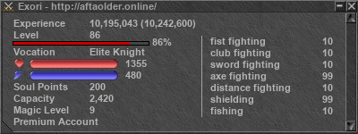 Signature for player Exori