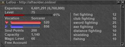 Signature for player Lefou