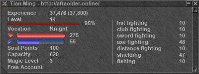 Signature for player Tian Ming